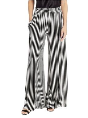 Norma Kamali Side Strip Boyfriend Elephant Pant XS Black/White Pockets Wide Leg